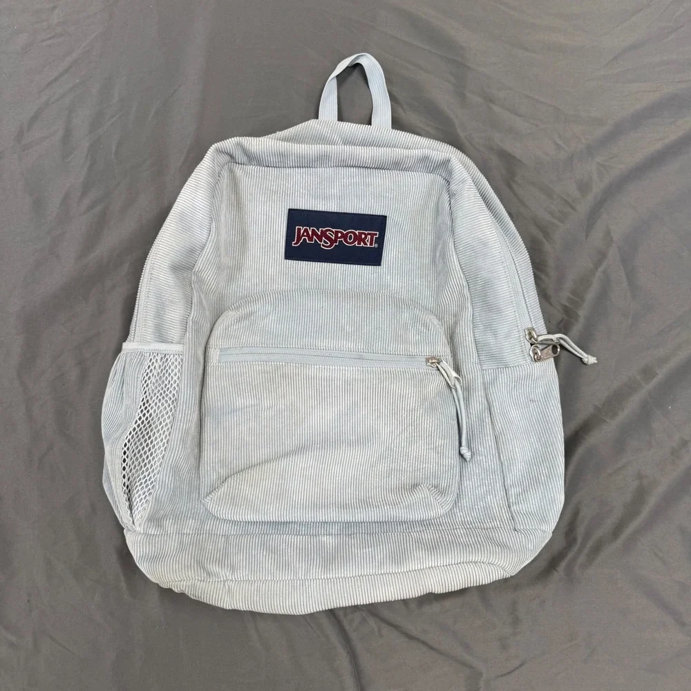 JanSport Cross Town Plus Remix Corduroy Backpack Light Blue JS0A85VJ